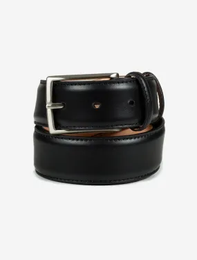 Leather Belt With Stitching Black