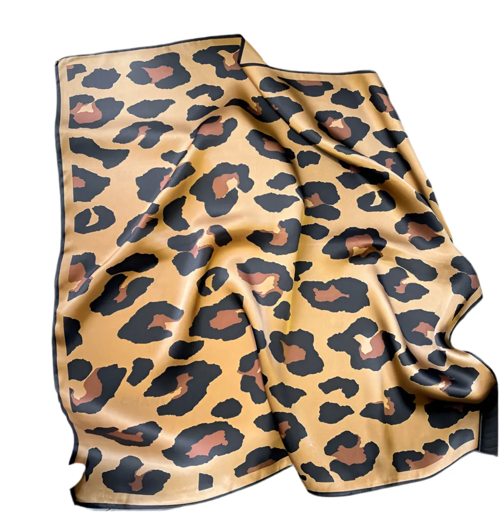 Leopard Print Silk Scarf