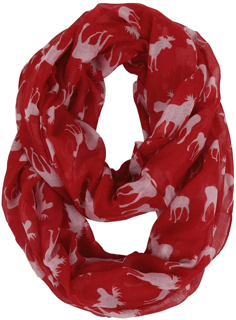 Lightweight Circle Infinity Scarves Moose Print Shawl Wrap Scarf For Women And Men