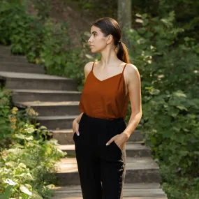 Linen Slip Top Kim Almond Brown