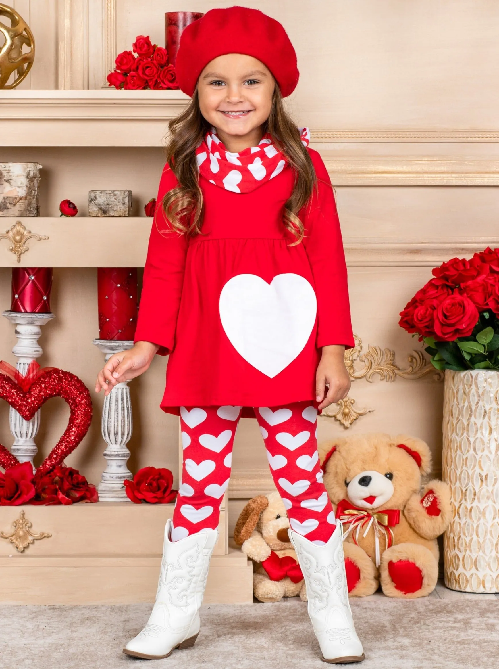 Little Heartbreaker Tunic, Scarf and Legging Set