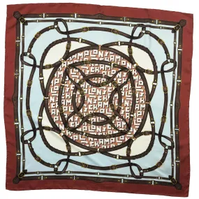 Longchamp Silk Scarf Equestrian Design - Square Foulard SALE