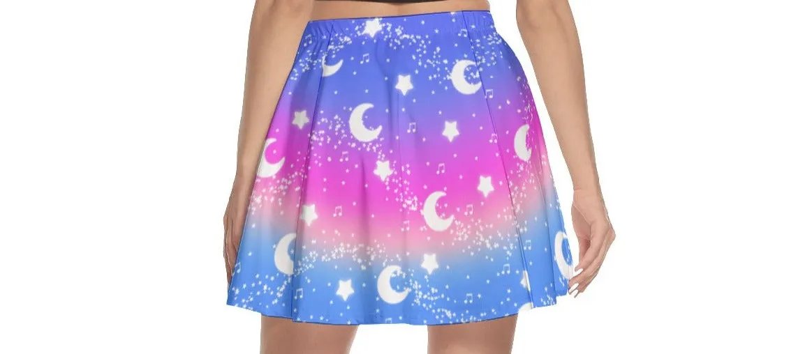 Magical Fairy Time (Rainbow Twilight) Mini Skater Skirt