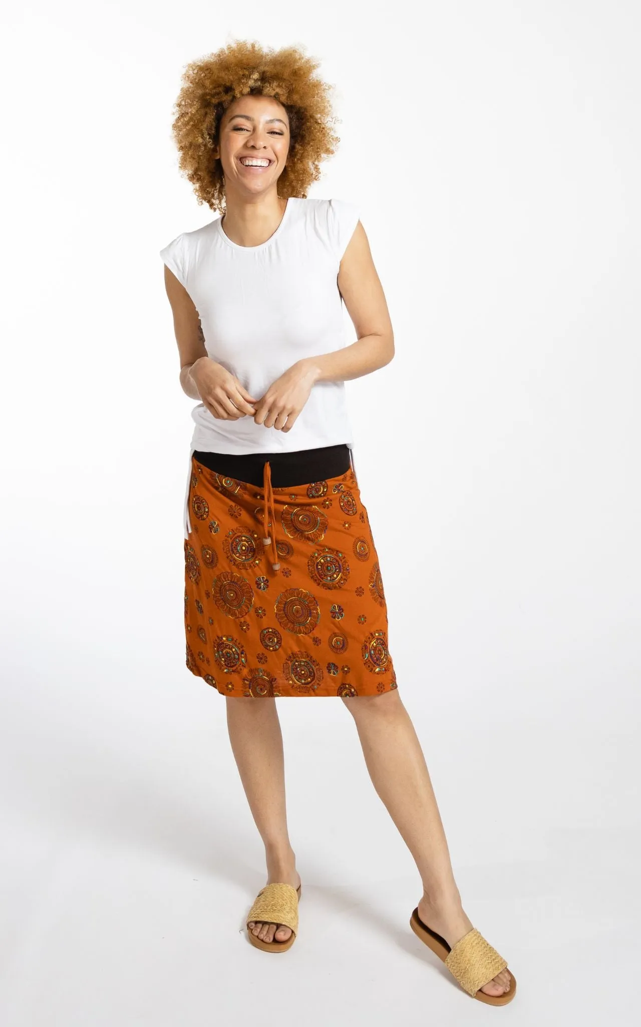 Mandala Skirt - Burnt Orange