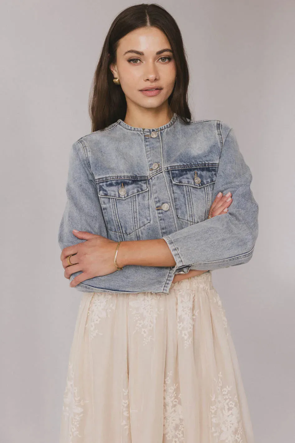 Marlowe Cropped Denim Jacket