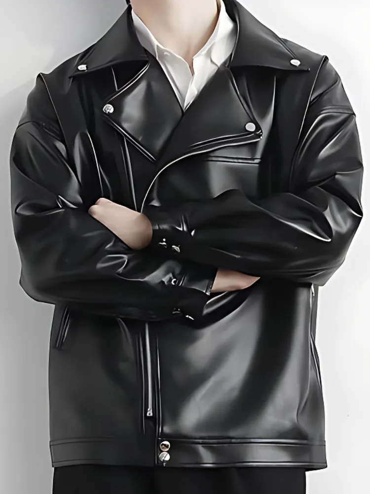 Men's Black Motorcycle Leather Jacket