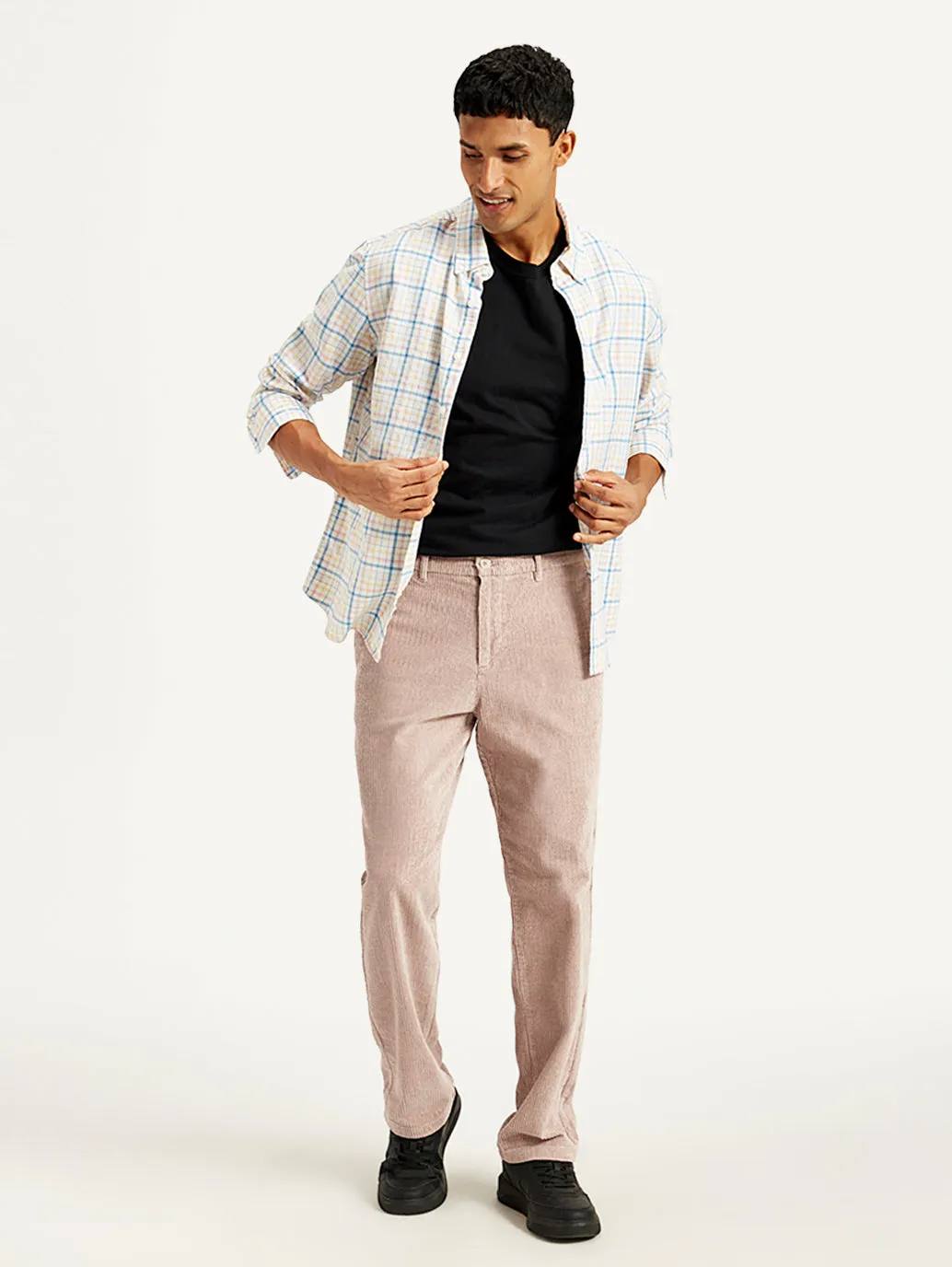 Men's Light Pink Straight Fit Chinos