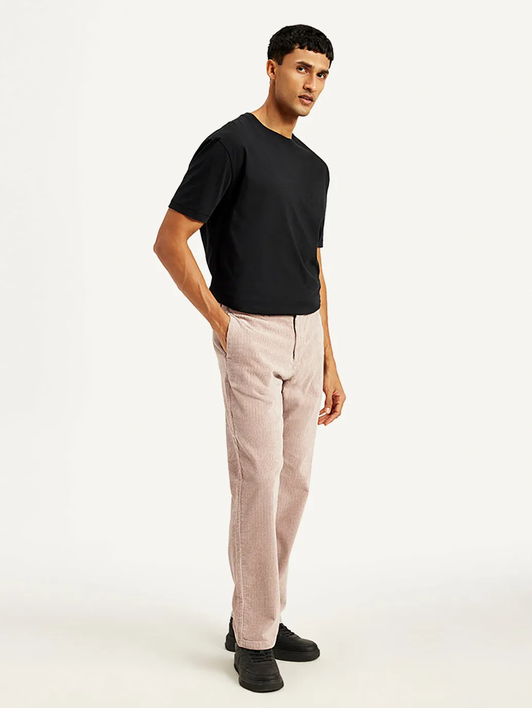 Men's Light Pink Straight Fit Chinos