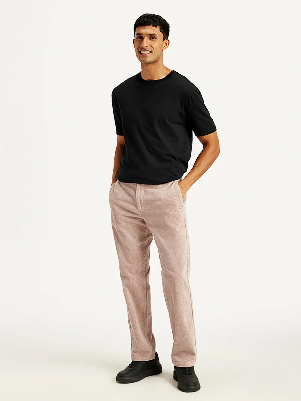 Men's Light Pink Straight Fit Chinos