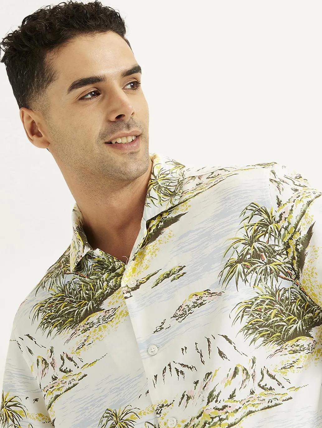 Men's Printed Relaxed Fit Camp Shirt