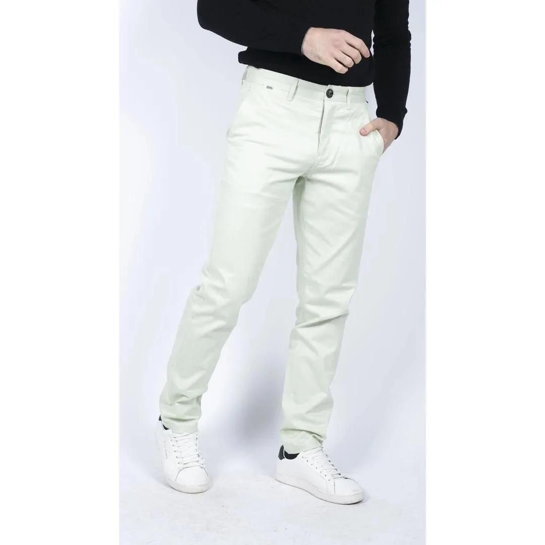 Mens Regular Chino Jeans Trousers Stretch Classic Smart Casual Tailored Fit