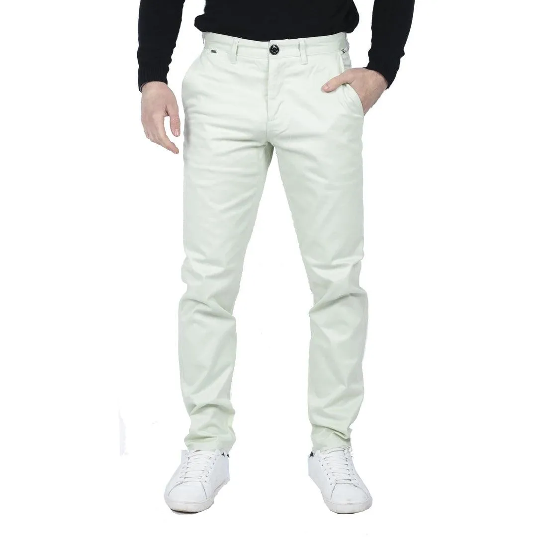 Mens Regular Chino Jeans Trousers Stretch Classic Smart Casual Tailored Fit