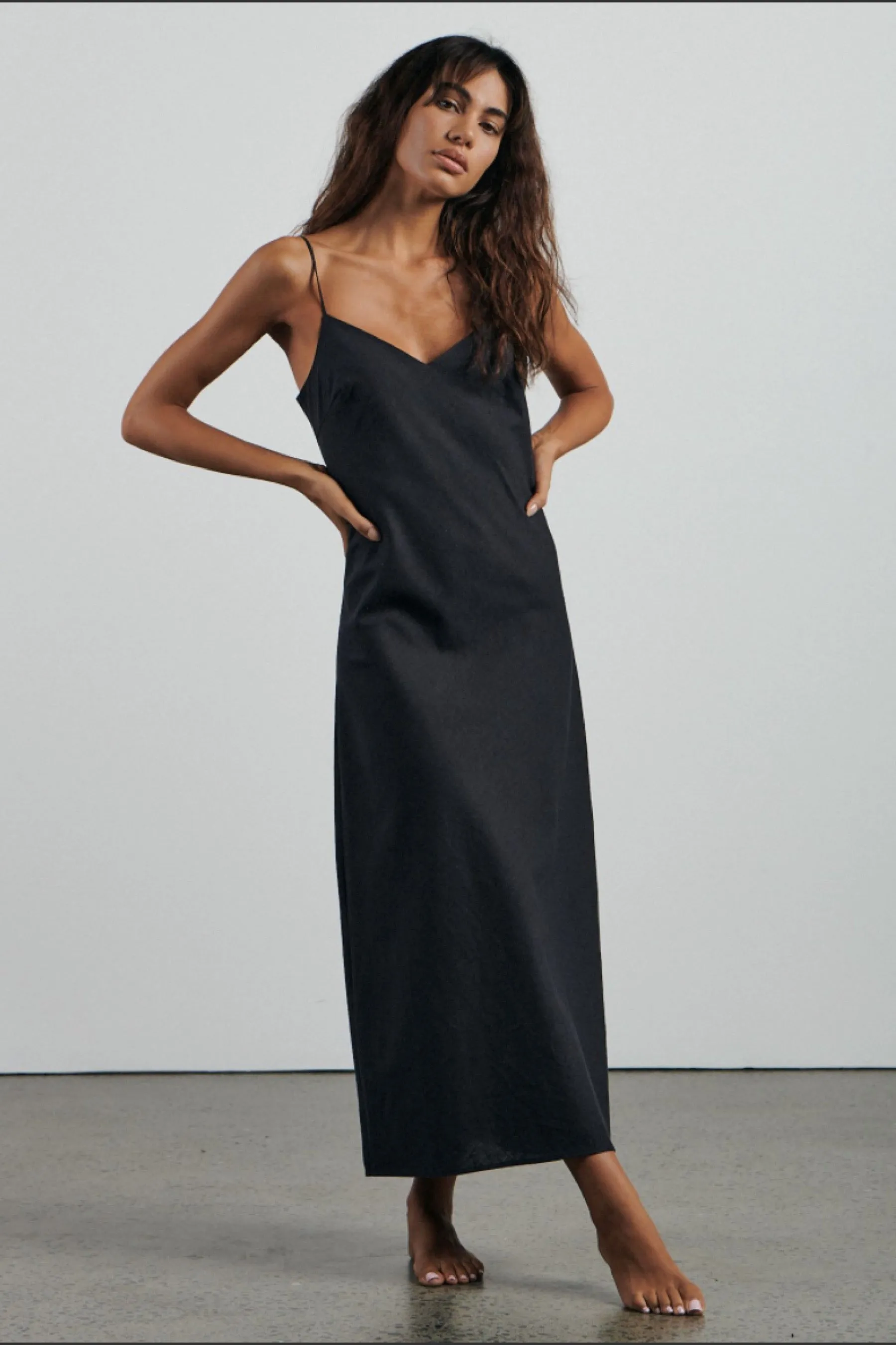 Midnight Black Slip Dress