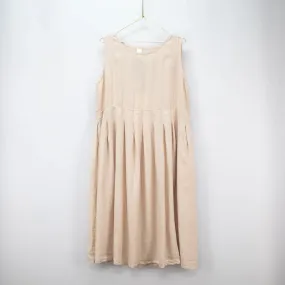 Montaigne Box Pleated Linen Dress - Rose