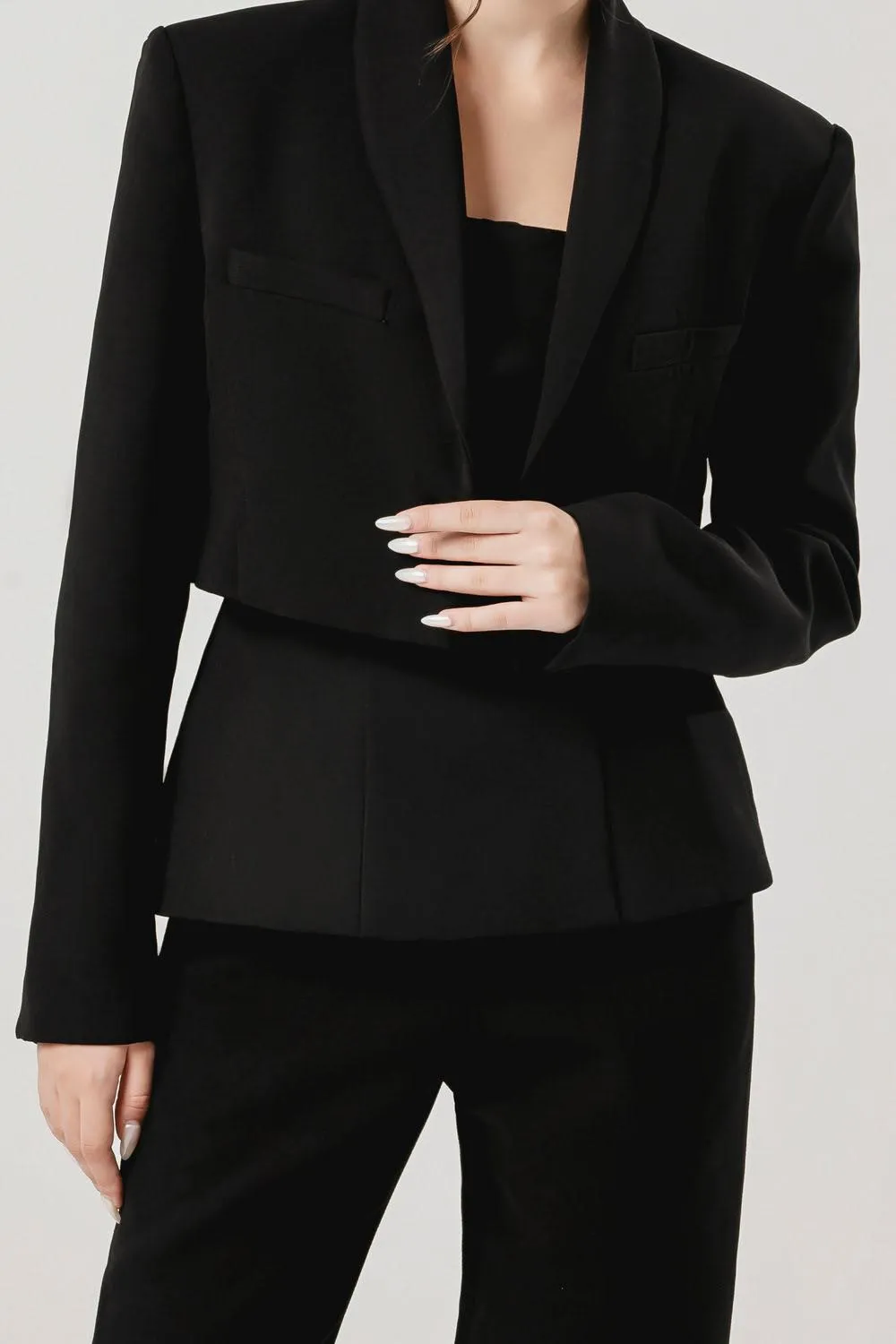 Moon Cropped Long Sleeved Punto Jacket