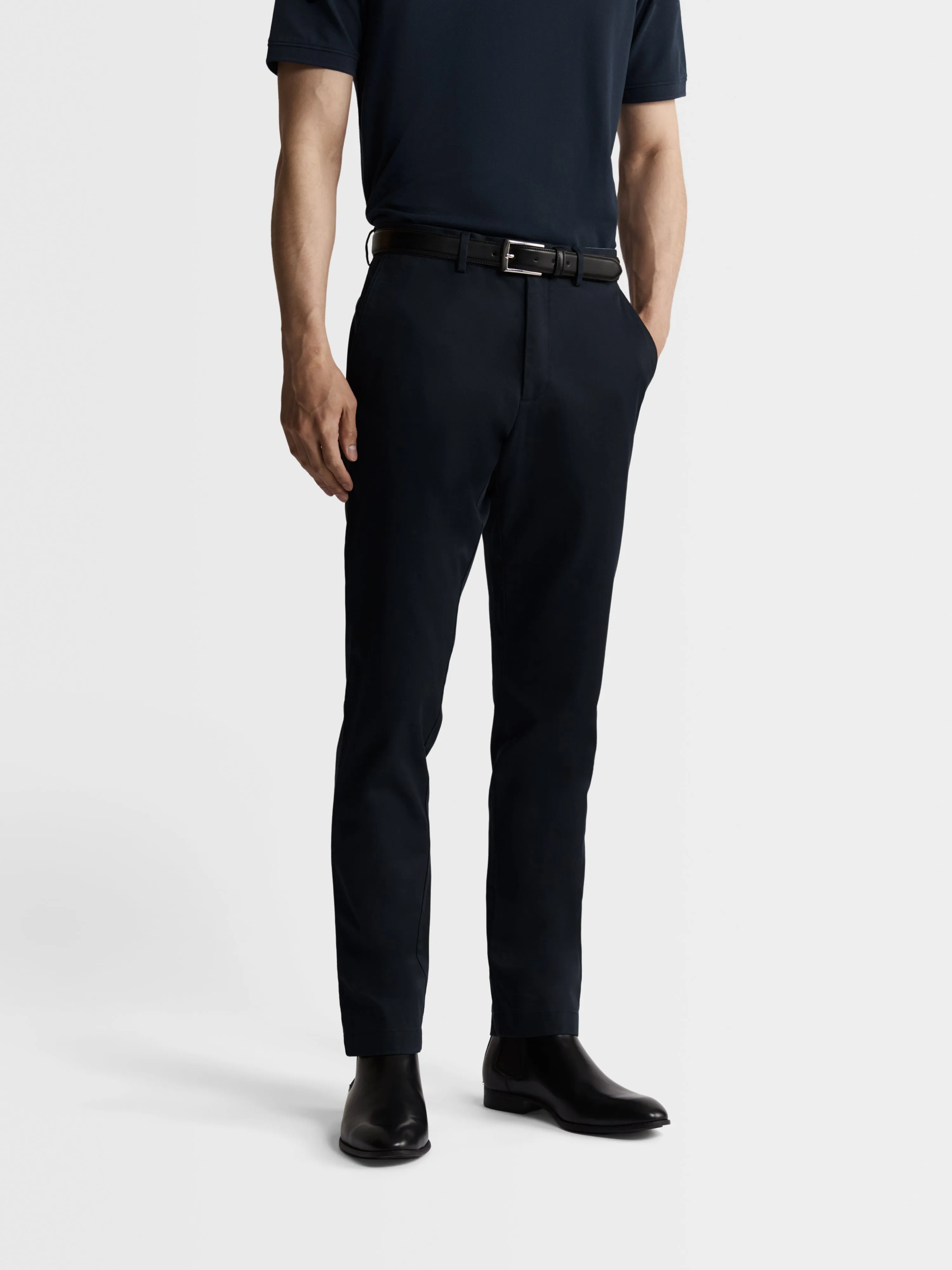 Moretti Extra Slim Fit Navy Textured Chino