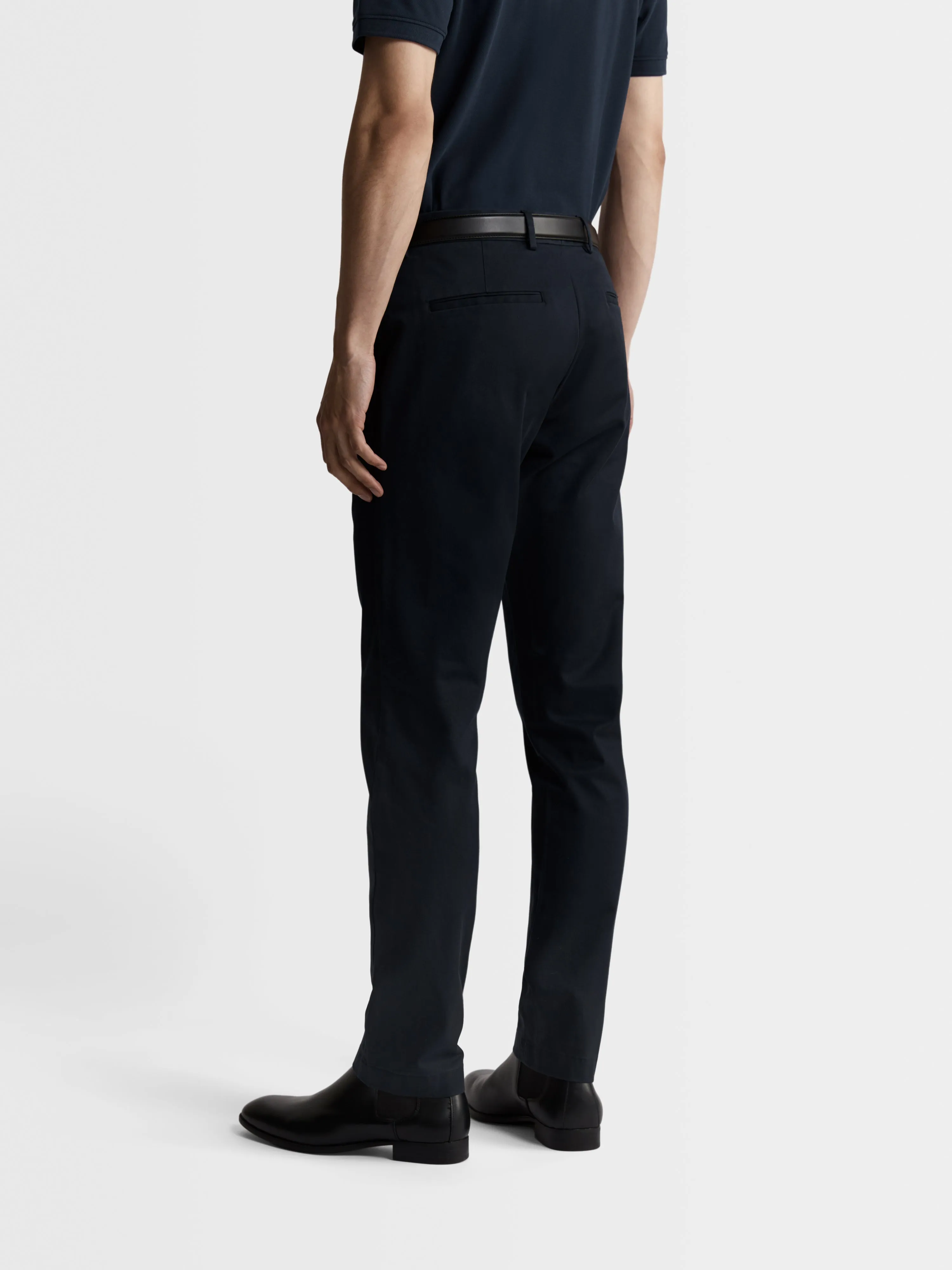 Moretti Extra Slim Fit Navy Textured Chino