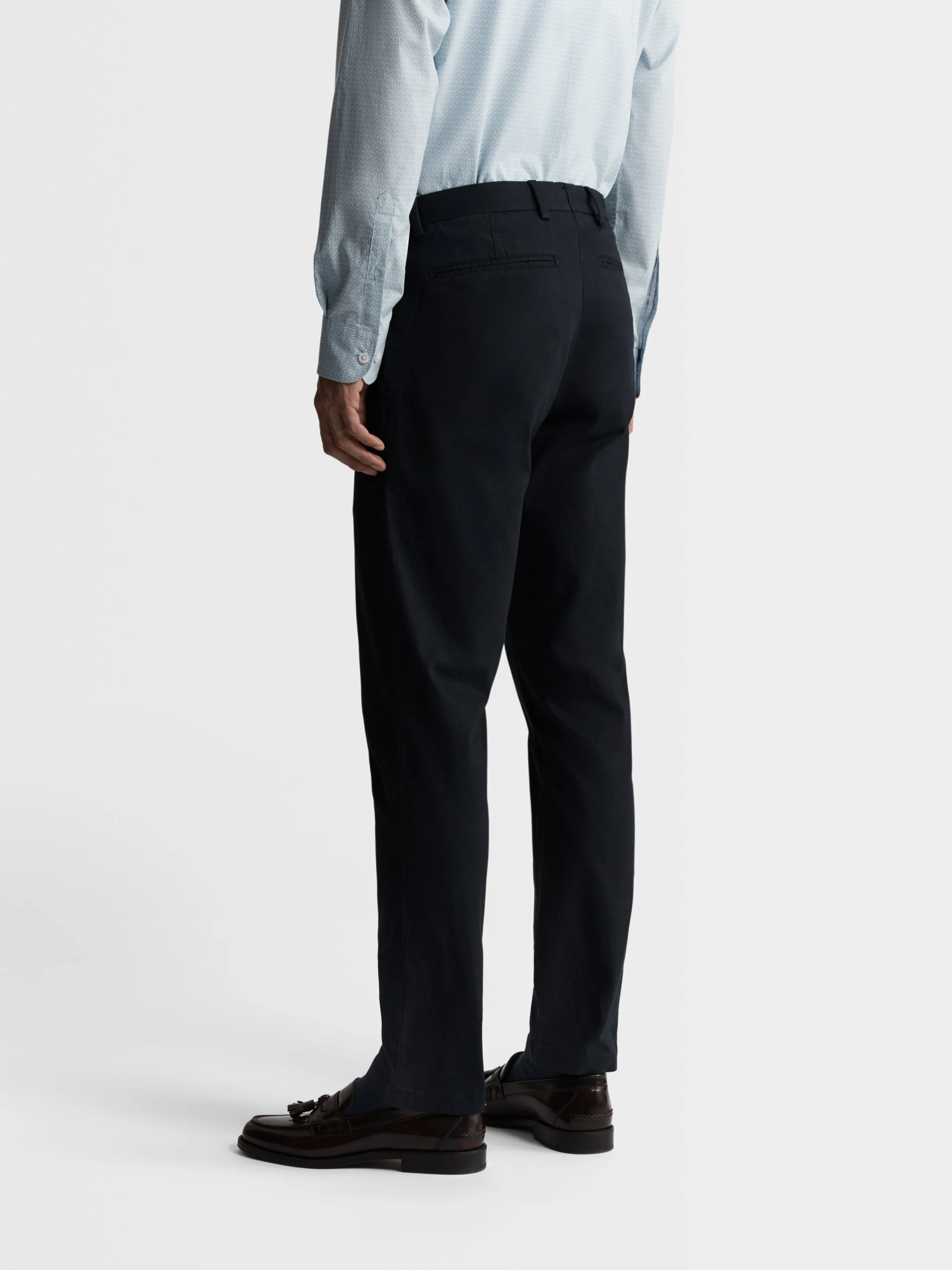 Moretti Extra Slim Fit Navy Textured Chino