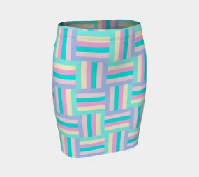 MulticoloredPastelFittedSkirt