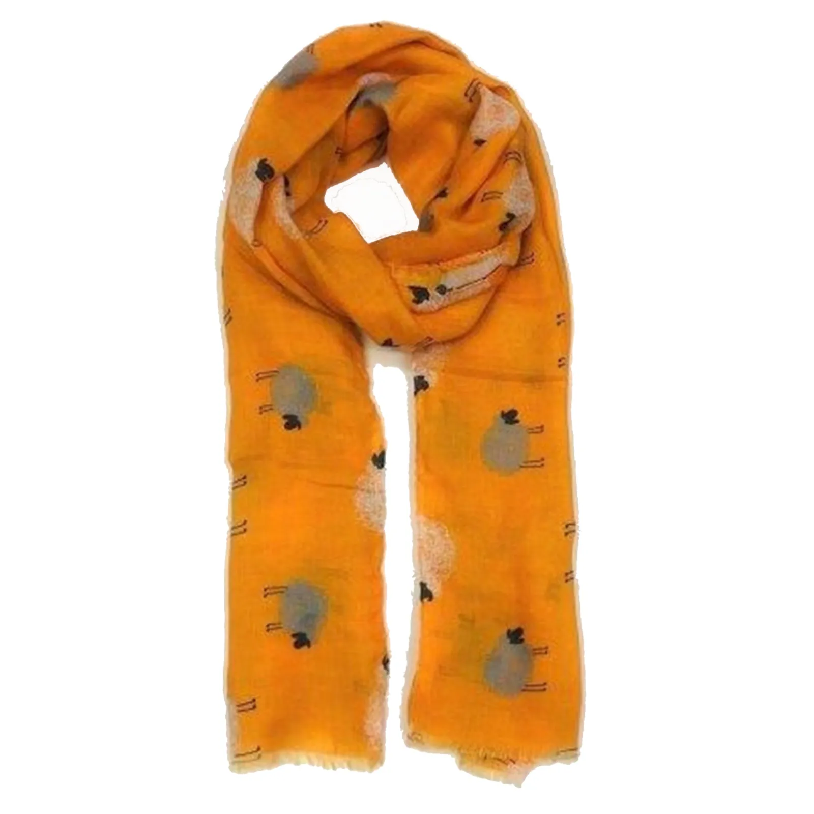 Mustard Sheep Print Scarf