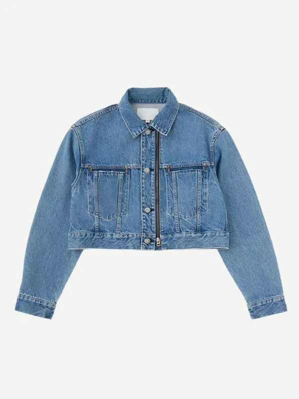 MV Bayview Denim Zip Cropped Jacket