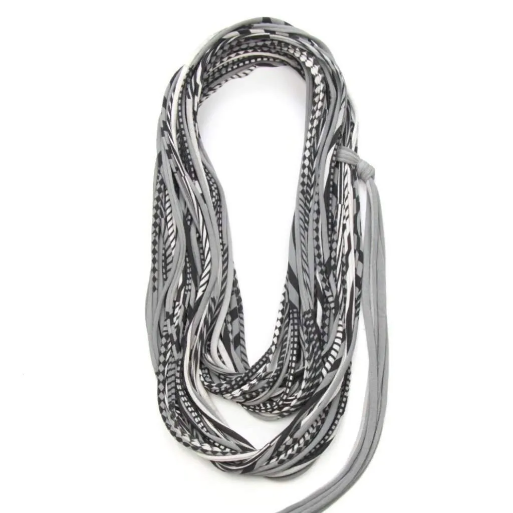 Necklush Infinity Scarf / Gray & Black / Unisex