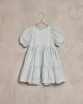 NORA LEE CHLOE DRESS-DUSTY BLUE GINGHAM