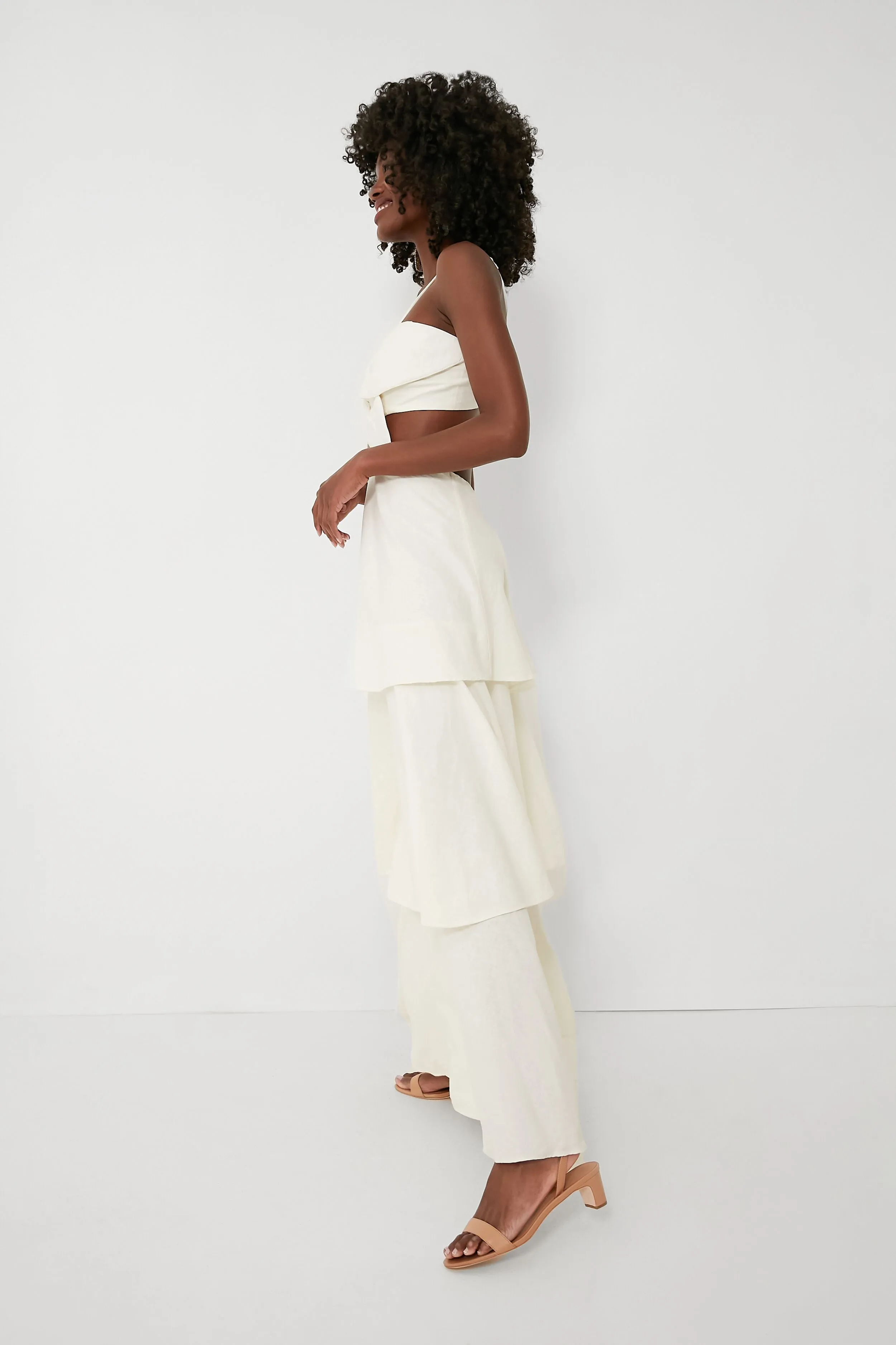 Off White Flower Maxi Dress