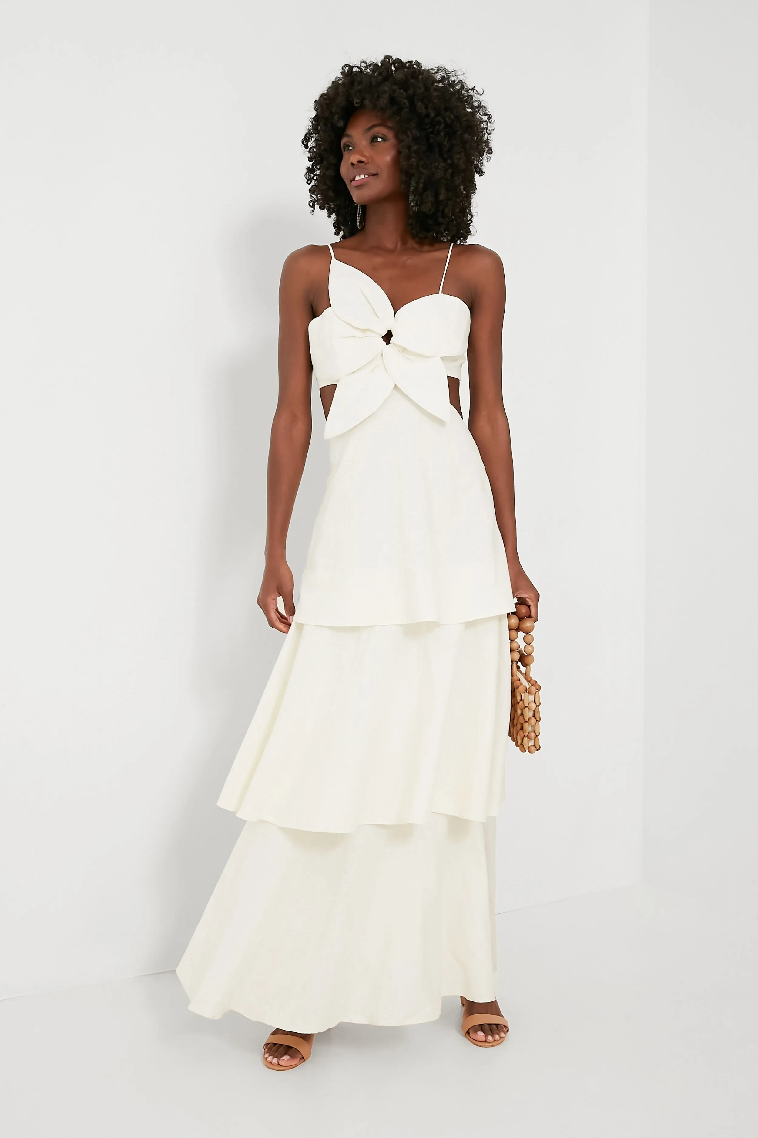 Off White Flower Maxi Dress