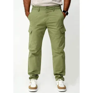 Olive Regular Fit Cargo Chinos