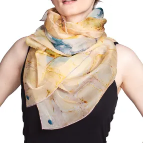 Oversized Calm Camomile Silk Chiffon Scarf