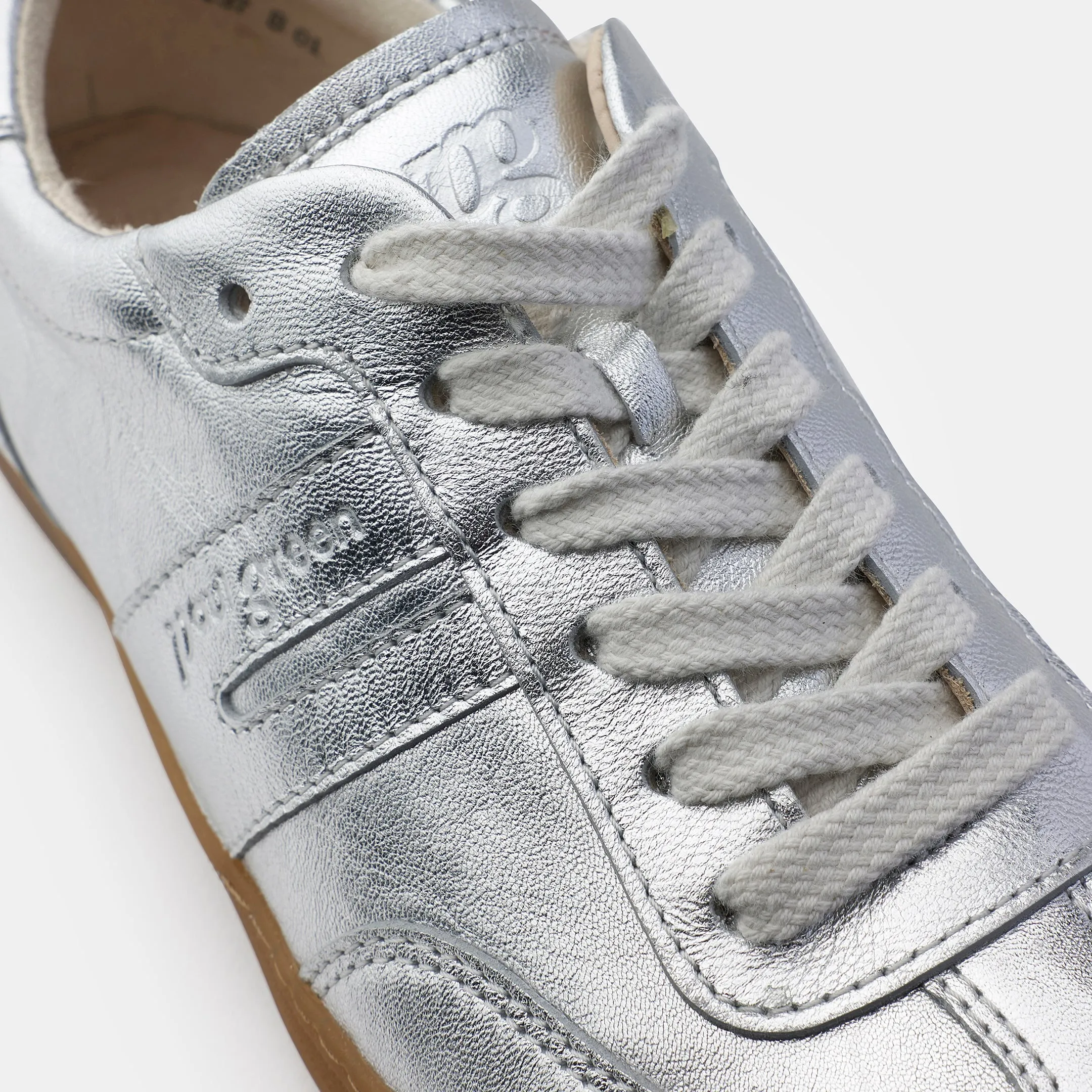 PAUL GREEN Silver Leather Trainer 5350