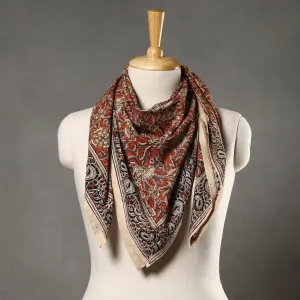 Pedana Kalamkari Block Printed Natural Dyed Cotton Scarf 45