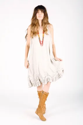 Petal Slip Dress Short in Linen, USA