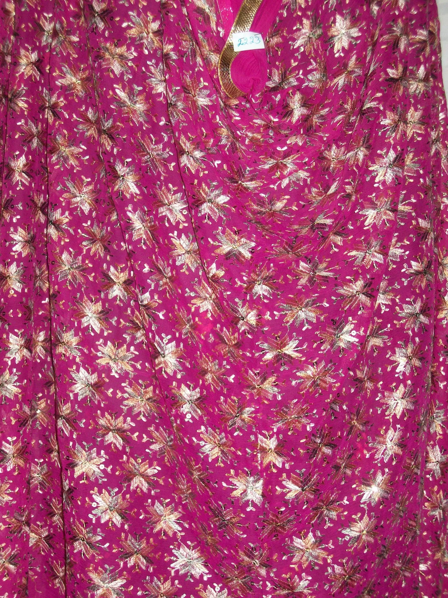 Phulkari Dupatta Scarf Pink