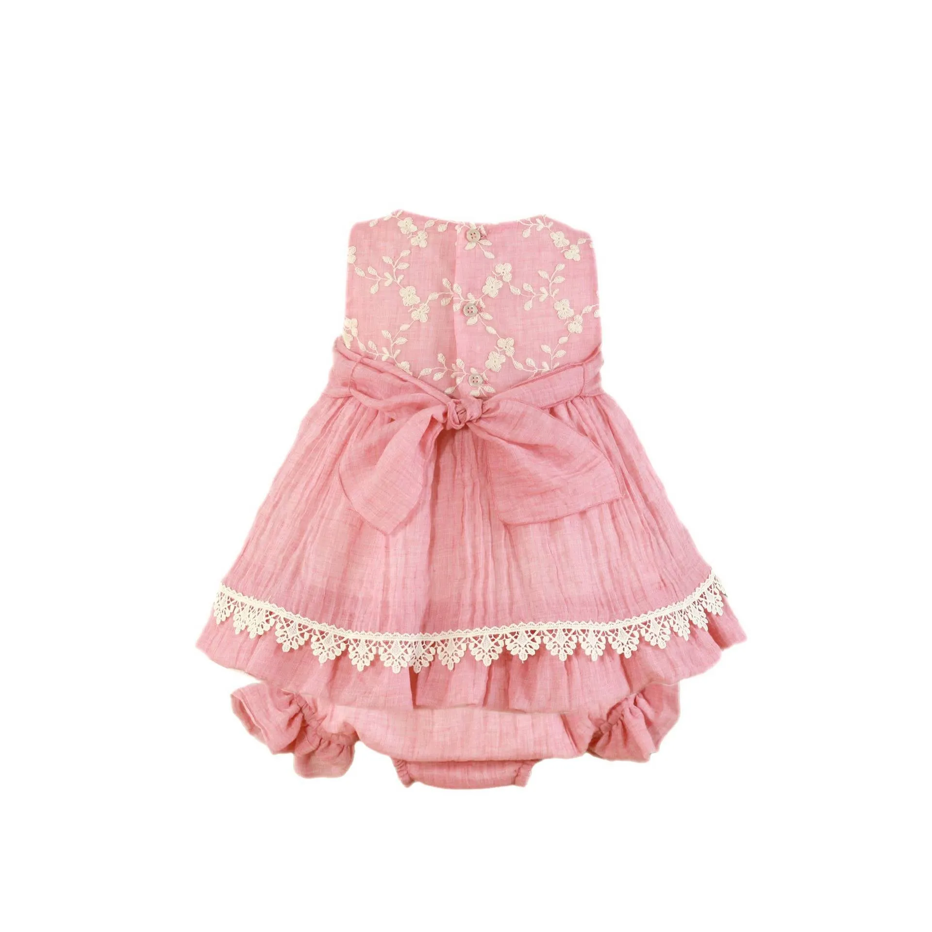 Pink Embroidered Baby Dress