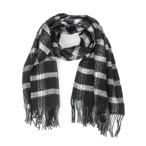 Plaid Winter Fringe Oblong Scarf