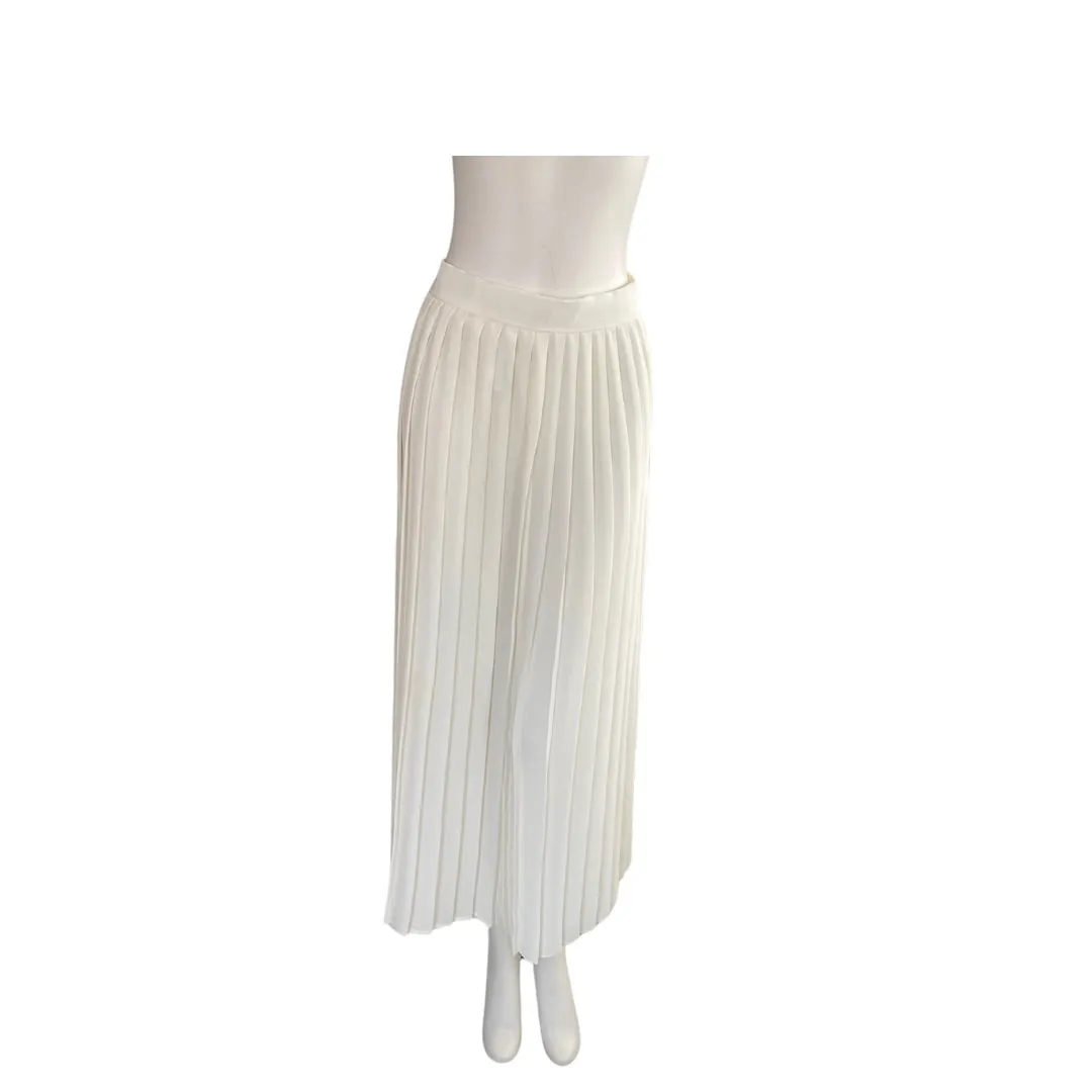 Pleated Midi Skirt Vintage Cream SIZE 12