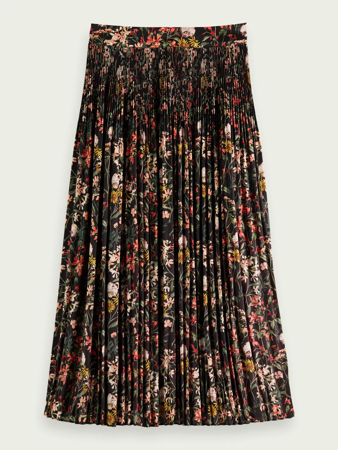 Pleated printed Maxi Skirt