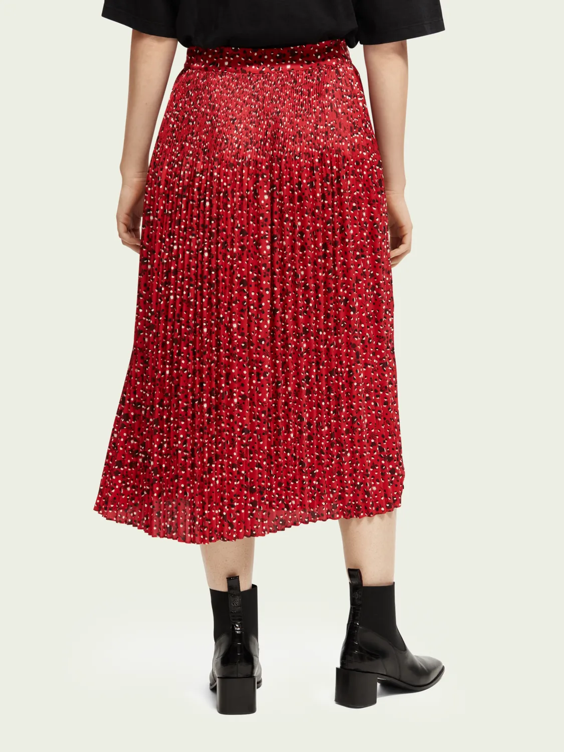 Pleated printed Maxi Skirt