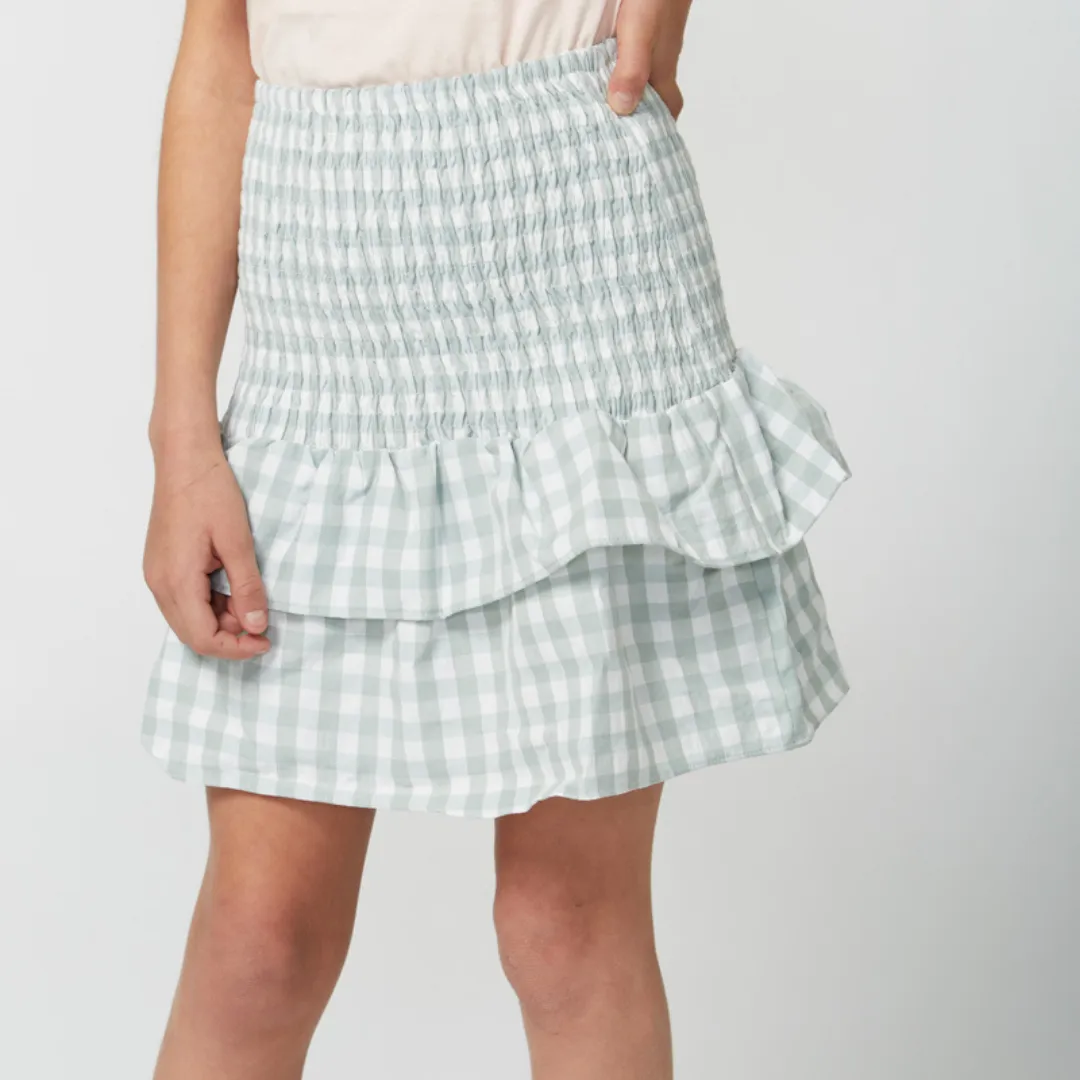 POSITANO SKIRT IN SOFT SEA GREEN AND WHITE