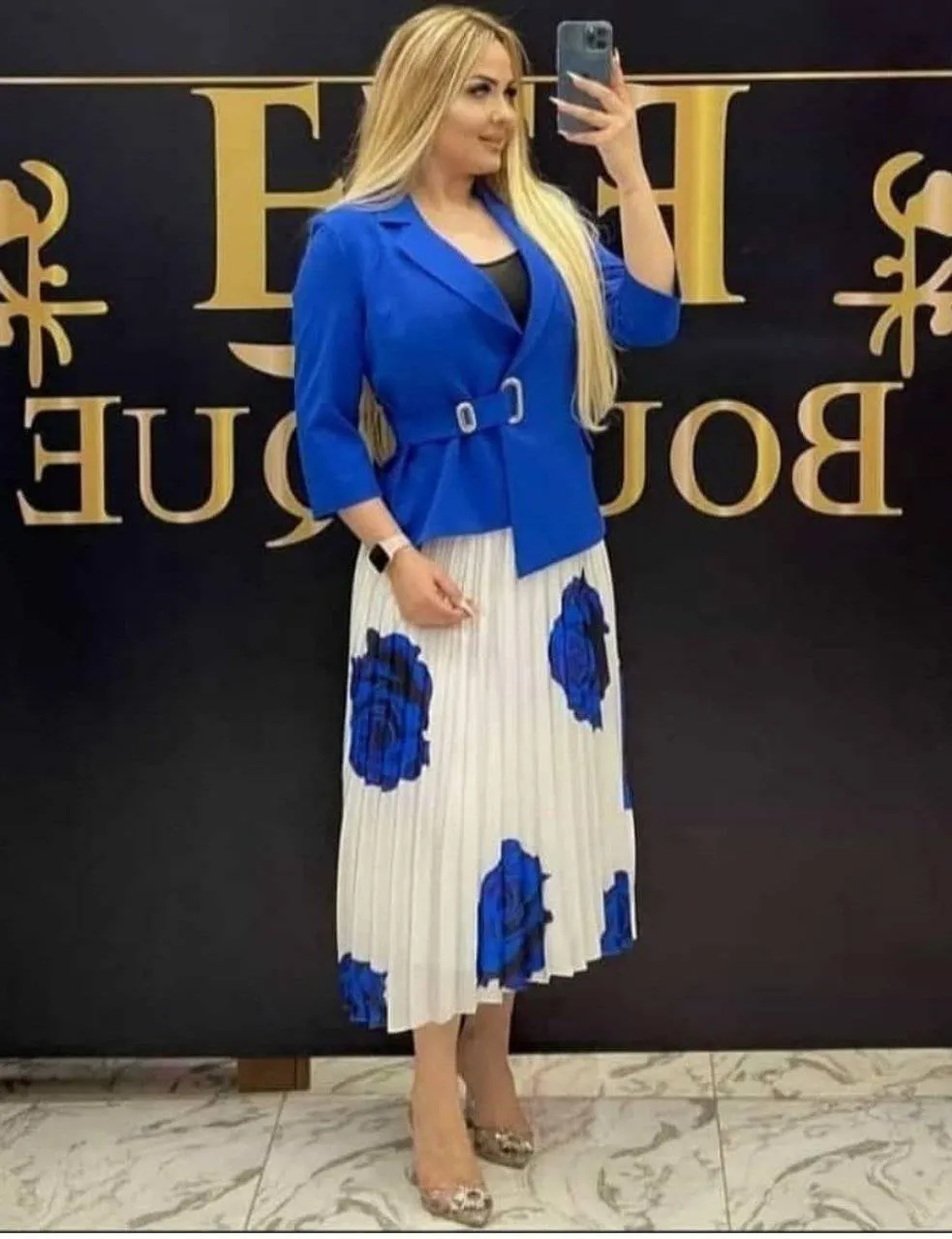 PTA stunning pleated skirt suit