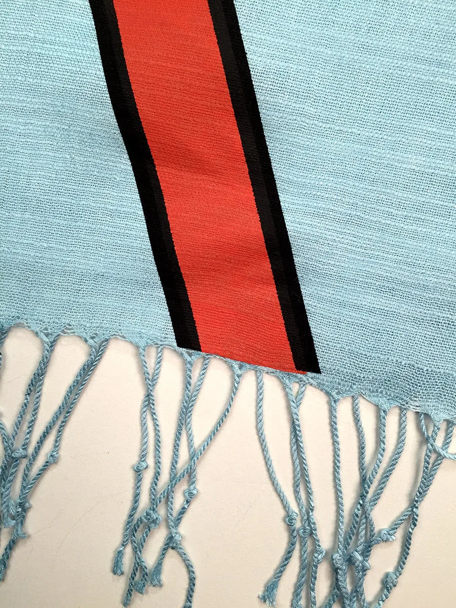 Racing Stripes Scarf: Le Mans Mirage linen-weave pashmina