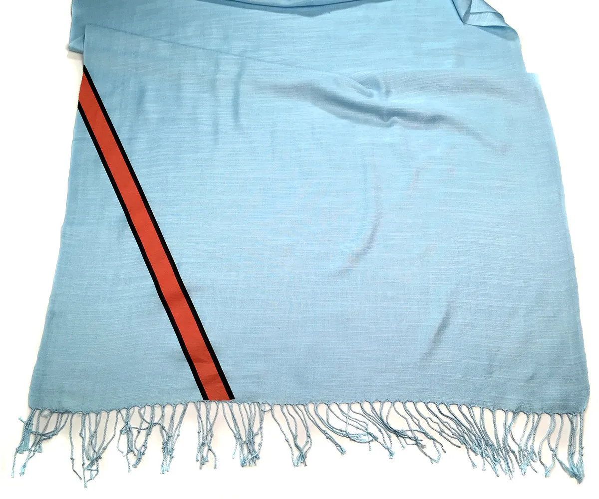 Racing Stripes Scarf: Le Mans Mirage linen-weave pashmina