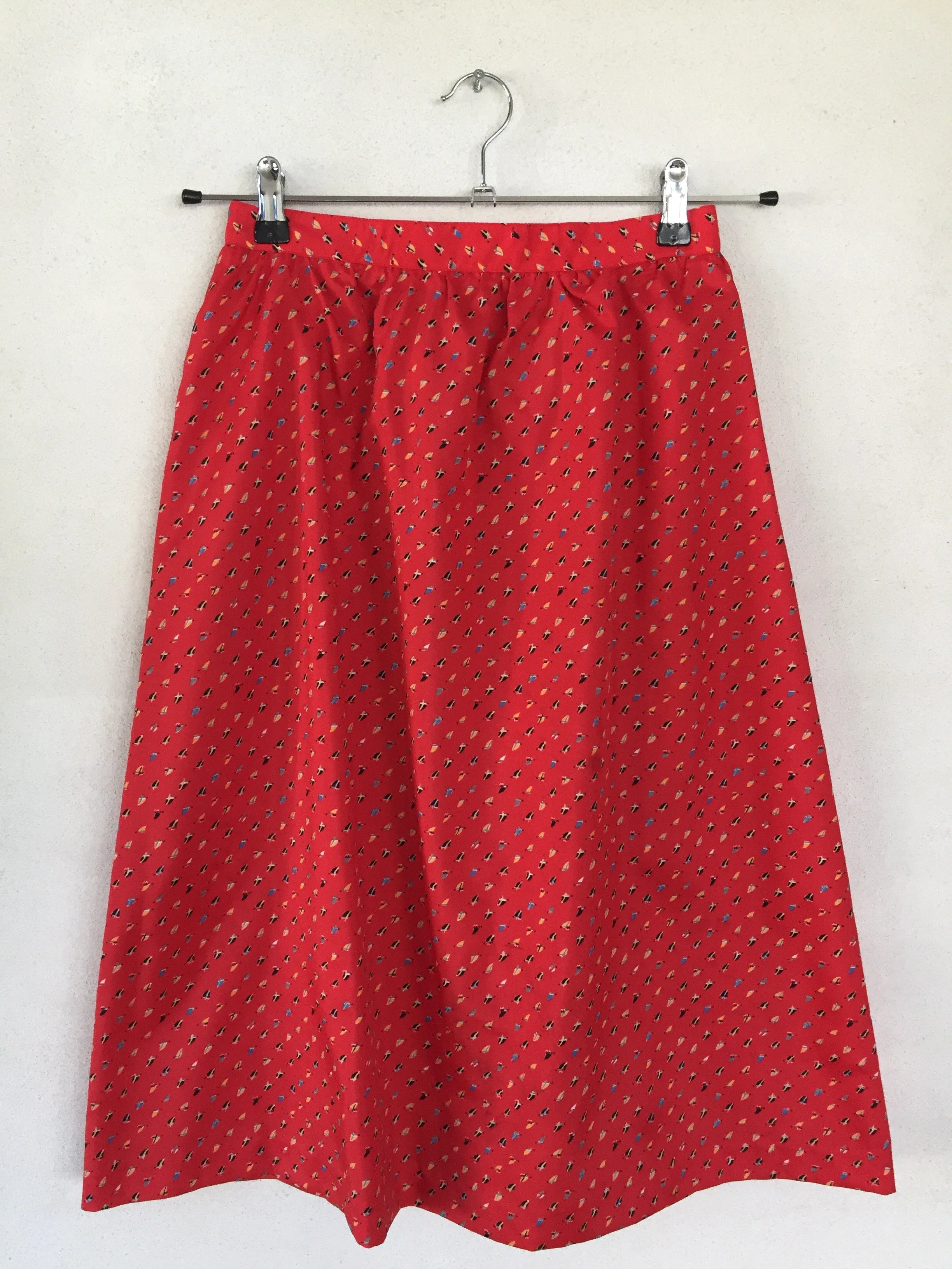 Red Print Skirt