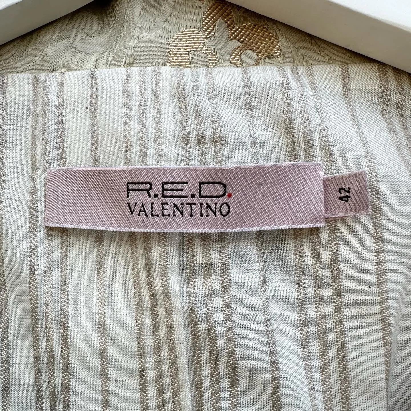 RED VALENTINO Gold Beige Cotton Blend Skirt Suit