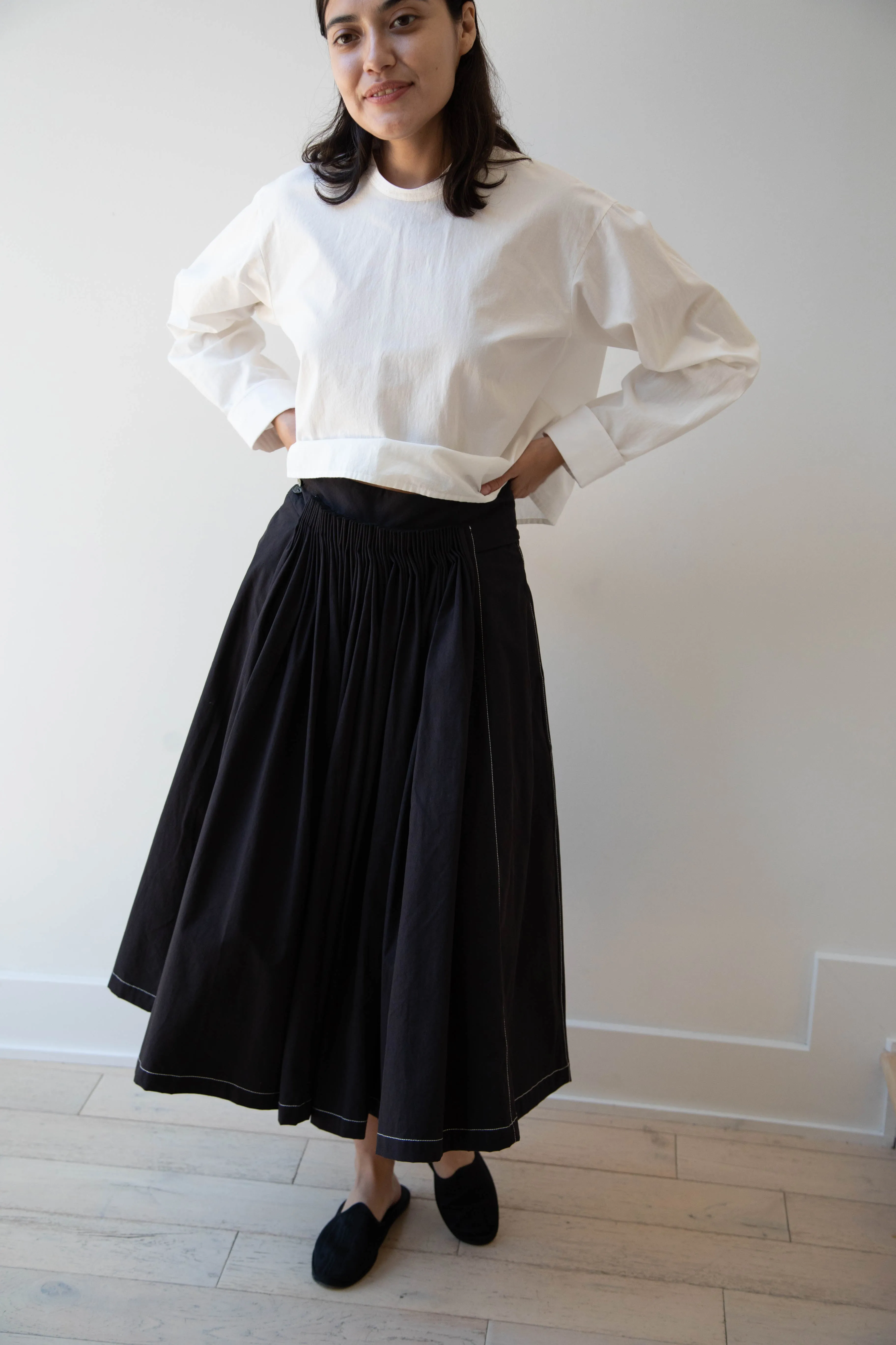 Renli Su | Pintuck Skirt in Black