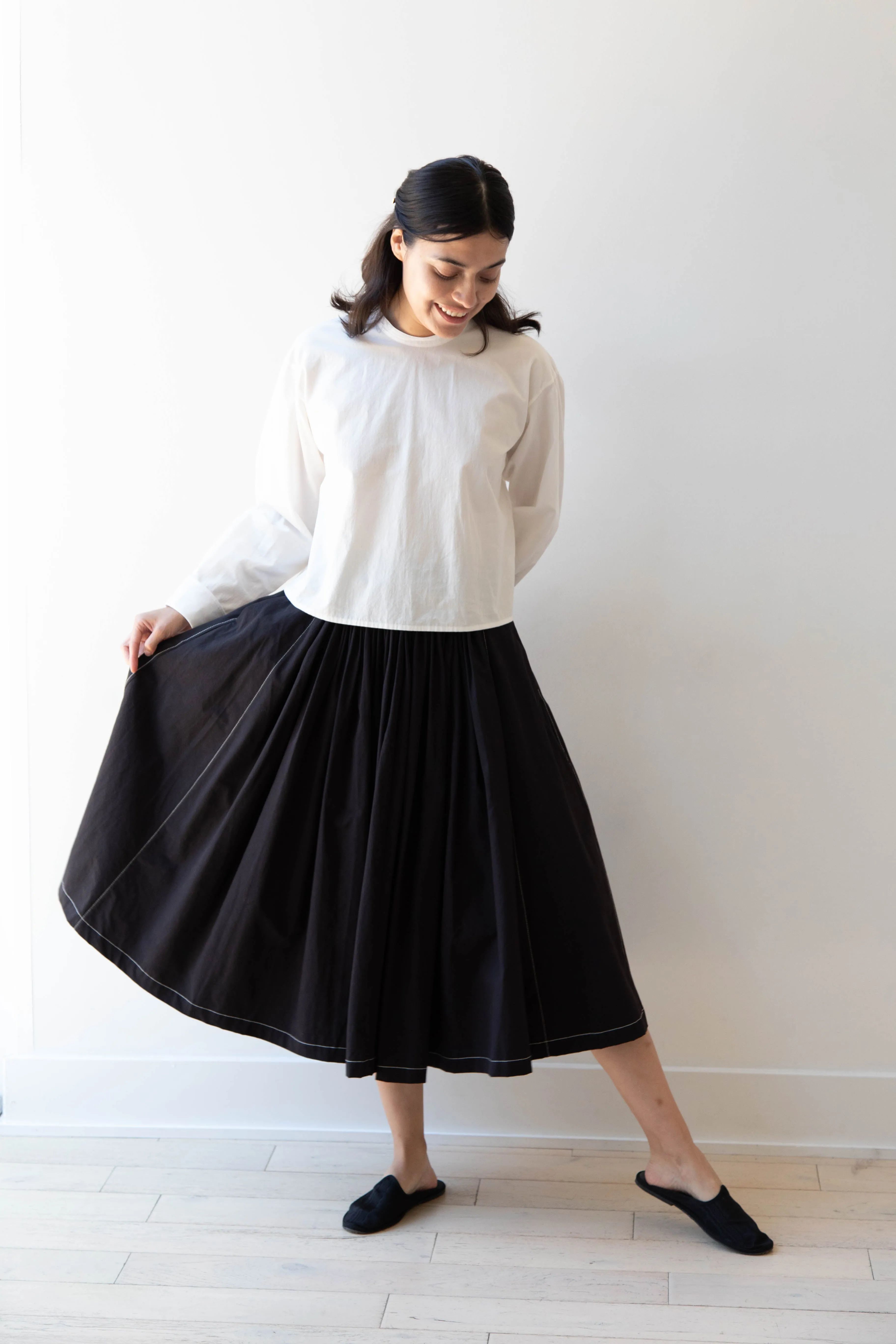 Renli Su | Pintuck Skirt in Black