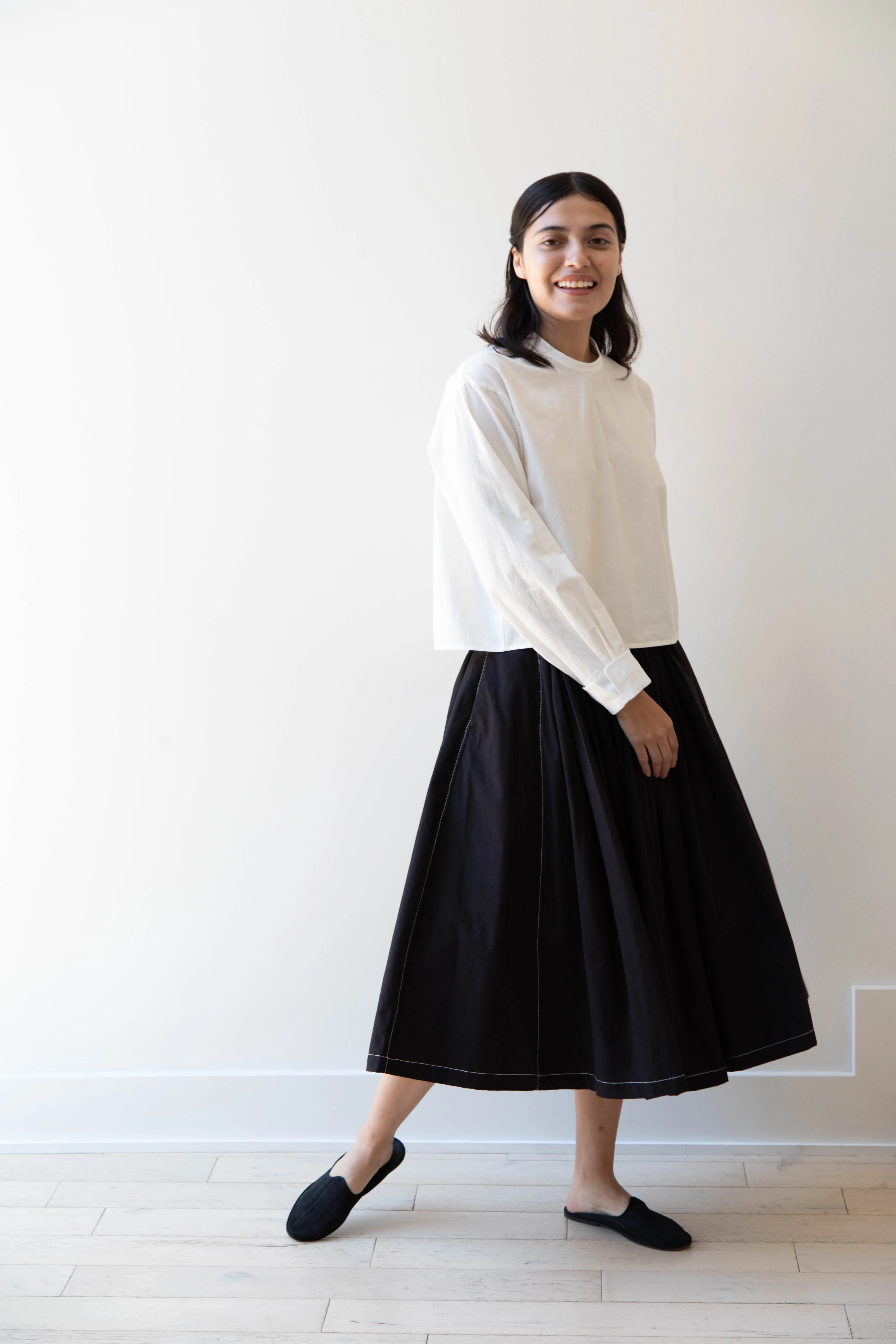 Renli Su | Pintuck Skirt in Black