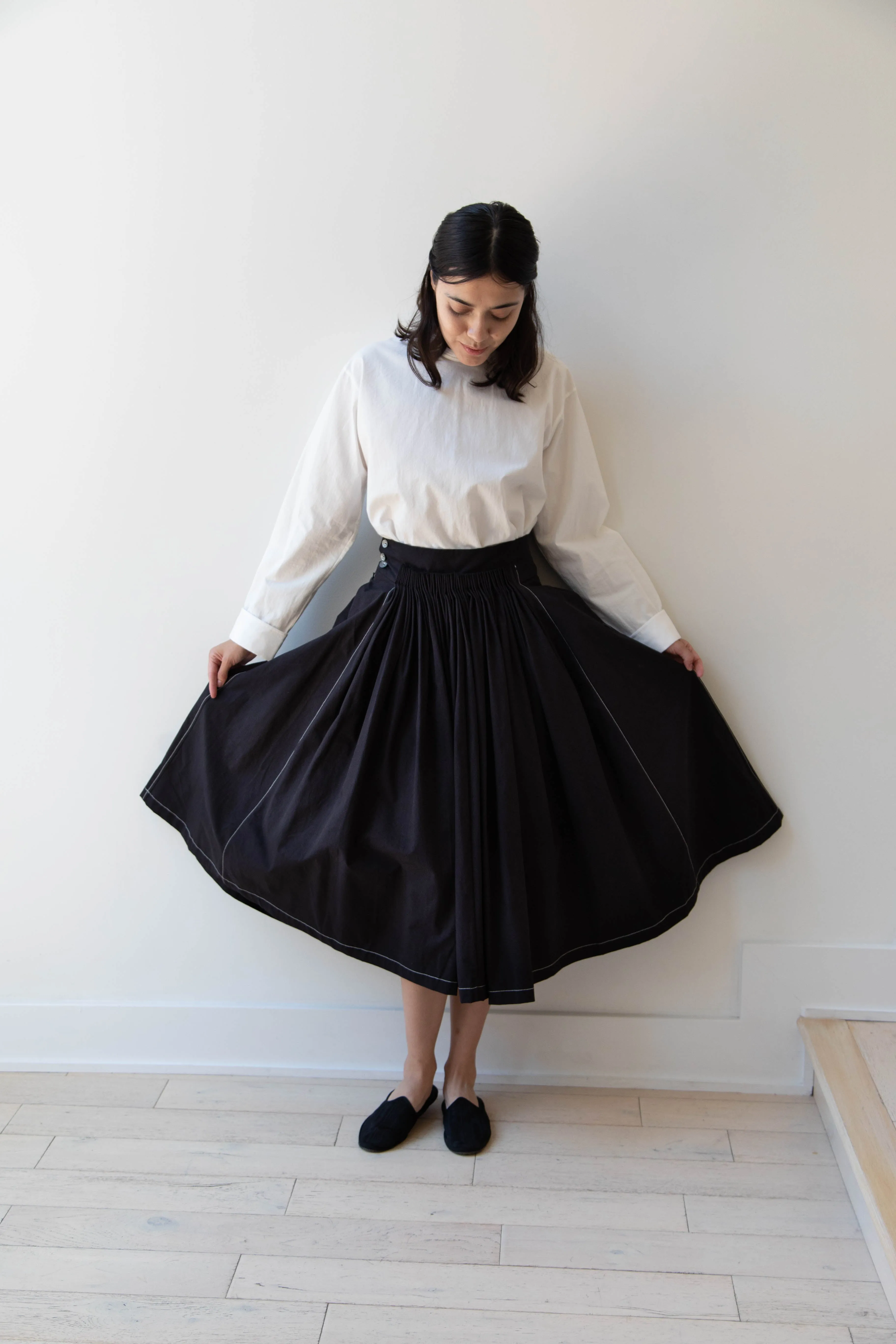 Renli Su | Pintuck Skirt in Black